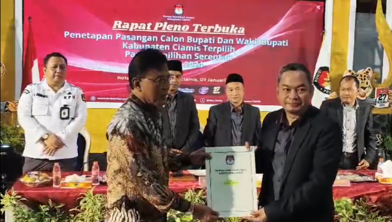 KPU Tetapkan Herdiat-Yana Sebagai Bupati Ciamis 2025-2030, Herdiat-Yana Raih Suara Sebesar 89,30 Persen