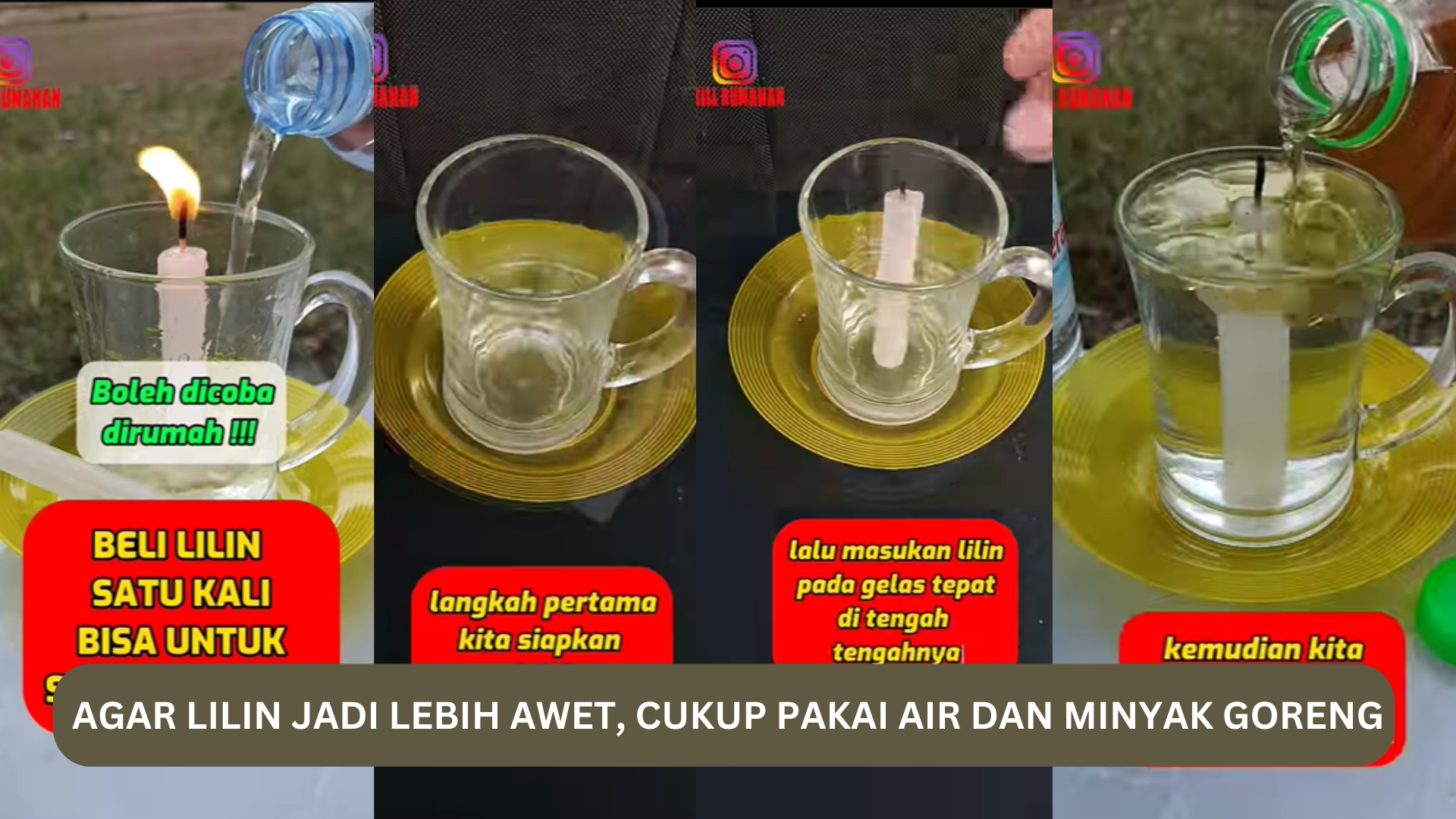 Beli Lilin 1 Kali Cukup Seumur Hidup, Cukup Pakai Air dan Minyak Goreng, Begini Caranya