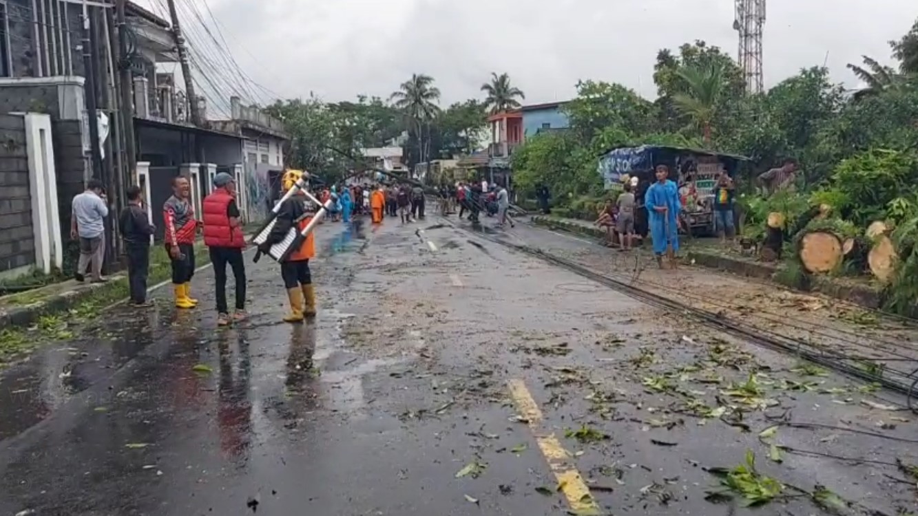 Cuaca Ekstrem, Pohon dan Tiang Listrik di Jalan Moh Hatta Tumbang, Tiang Listrik Tmpa Motor 
