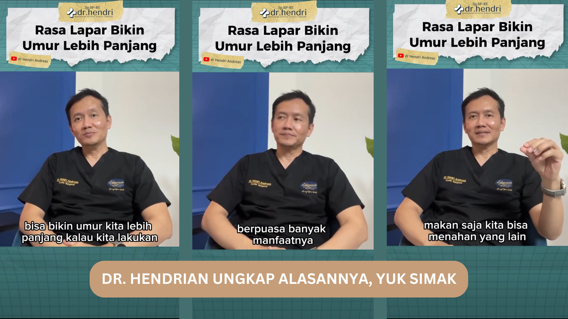 Rasa Lapar Ternyata Bikin Umur Panjang, dr. Hendrian Ungkap Alasannya