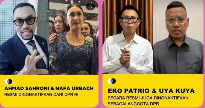 Dinonaktifkan Bukan Berarti Berhenti! 5 Anggota DPR yang Dicopot Partai Masih Nikmati Gaji & Fasilitas Lengkap