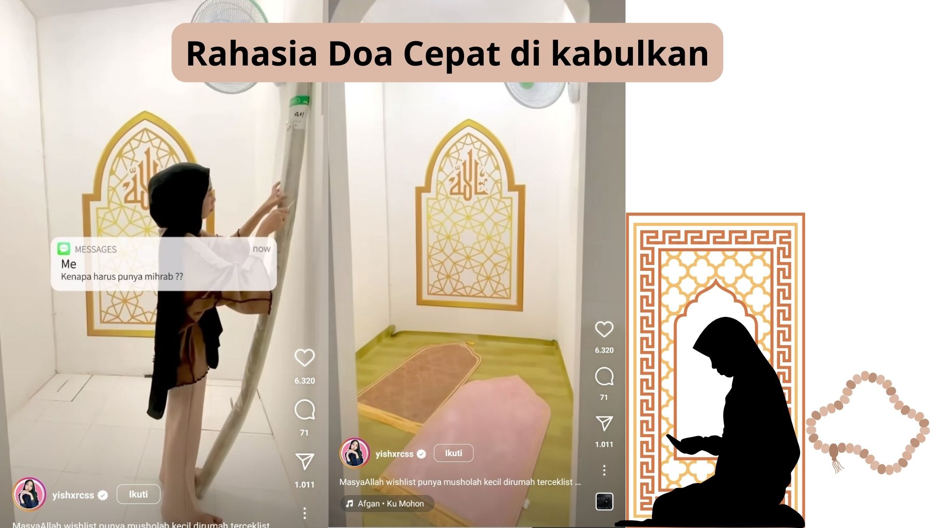 Rahasia Doa Cepat Dikabulkan, Dengan Membuat Mihrab Di Rumah, Ustadz Adi Hidayat Ungkap Alasannya