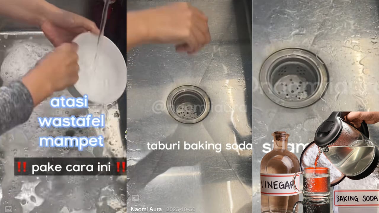 Cara Cepat Bersihkan Saluran Bak Cuci Piring Mampet, Cukup Taburkan Bahan Dapur Ini, Saluran Lancar Anti Bau