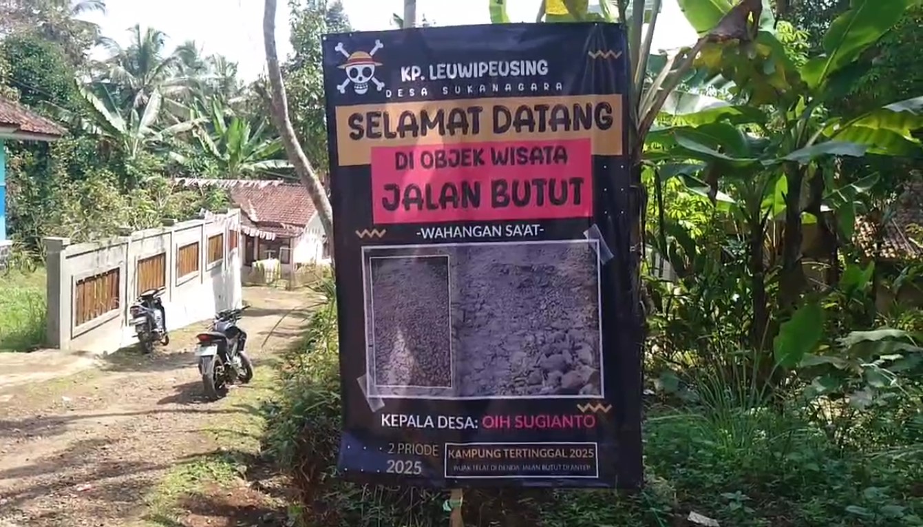 Unik! Warga Leuwipeusing Buat Objek Wisata Jalan Butut, Sindiran Keras Kepada Pemerintah Desa
