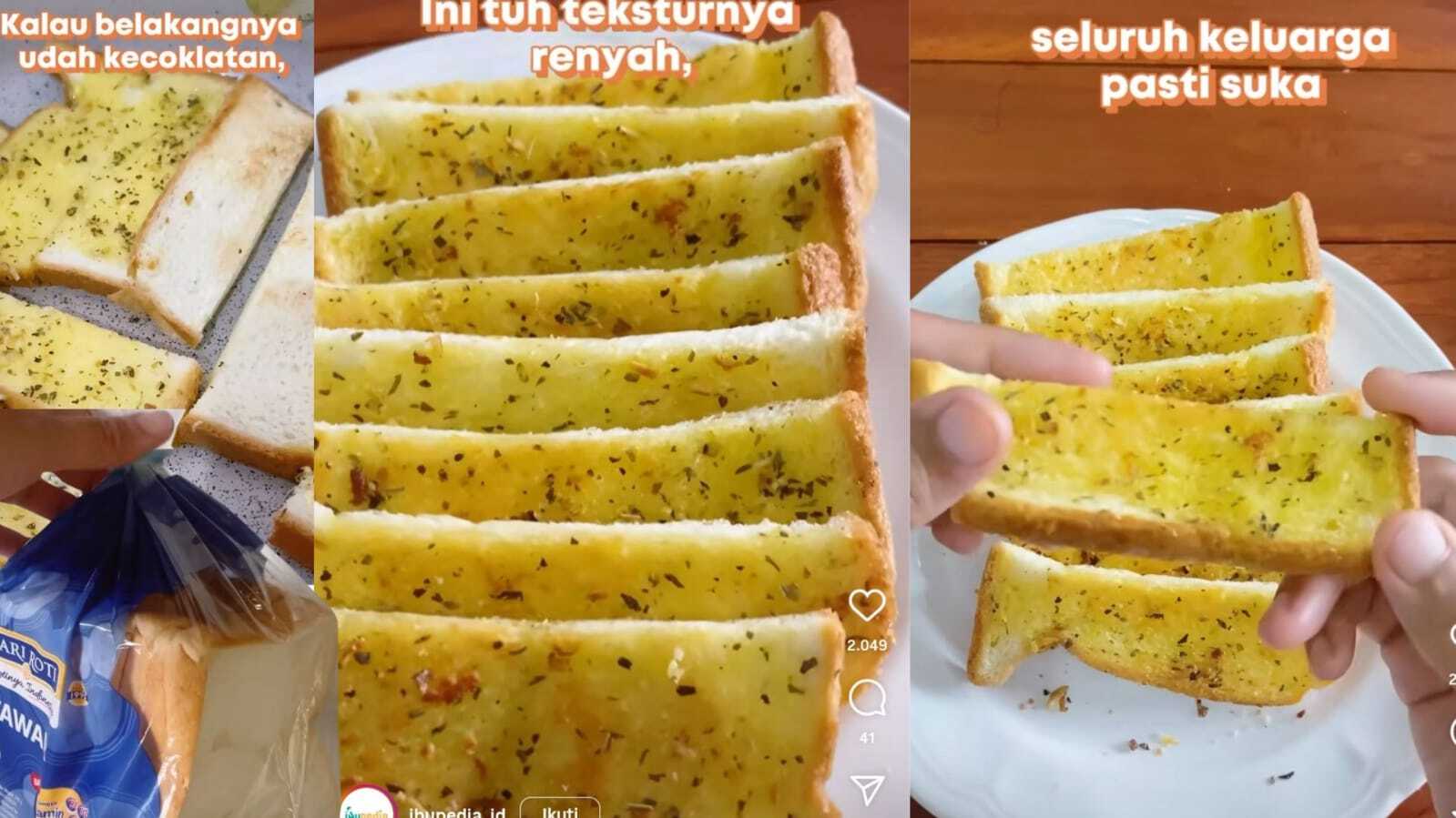 Punya Roti Tawar Mau Kedaluwarsa? Jangan Langsung Dibuang, Yuk Bikin Garlic Bread Teflon yang Enak dan Renyah