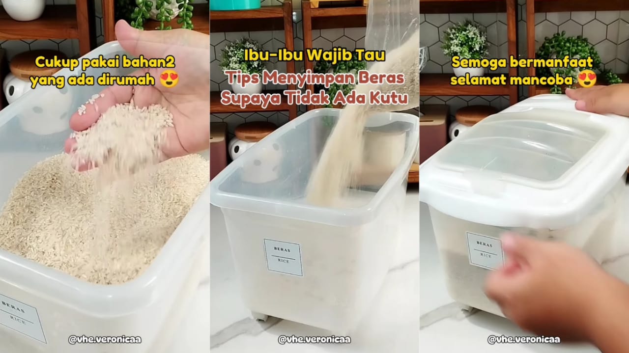 Ibu-Ibu Wajib Tau, Ini Cara Menyimpan Beras Anti Kutu, Cukup Dengan Bahan Dapur