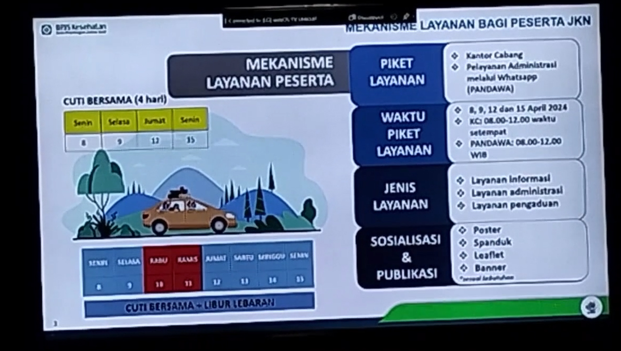 Cuti Lebaran, BPJS Kesehatan Tetap Layani Peserta JKN, Layanan Administrasi Dibuka 4 Jam Saja