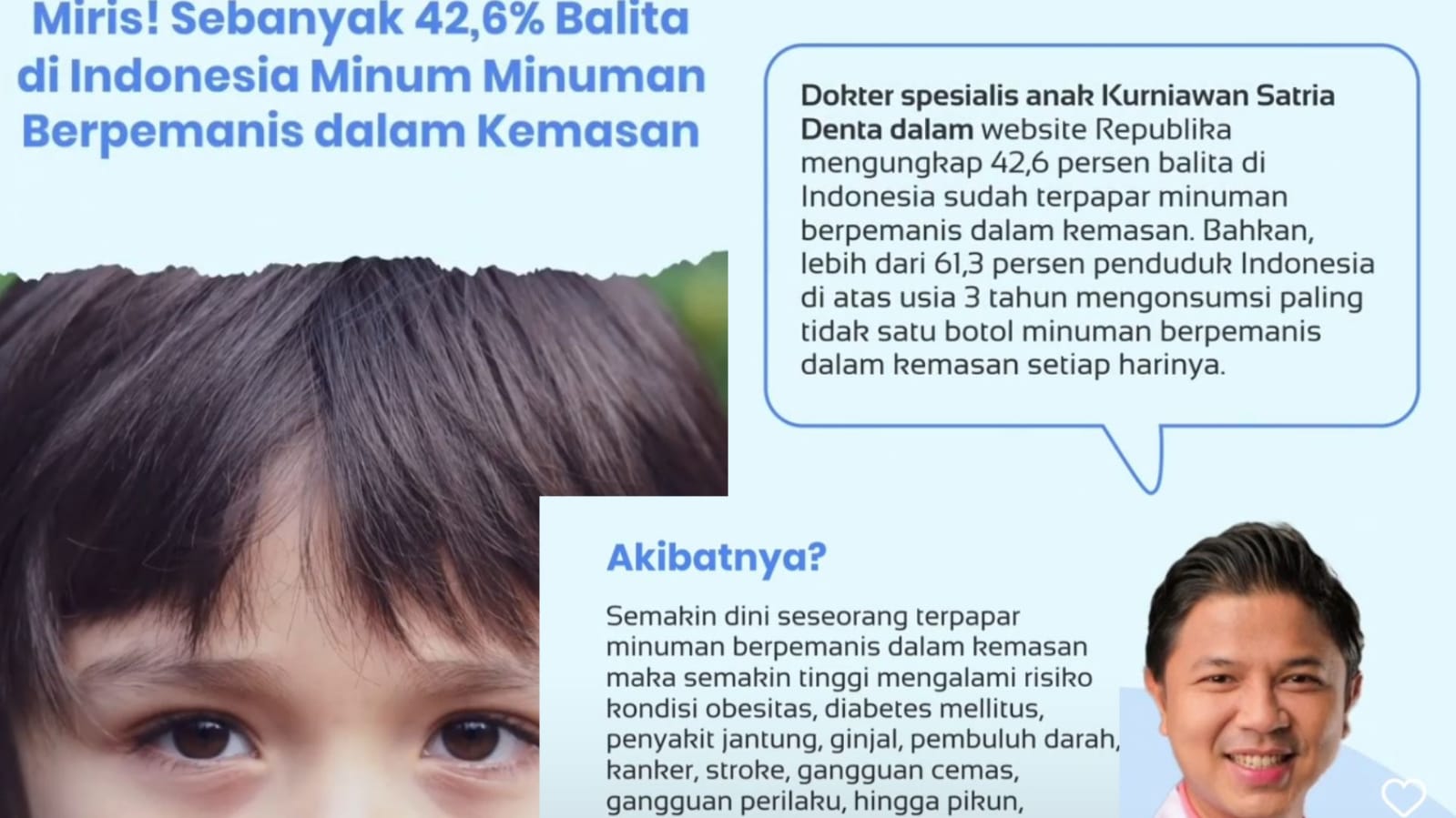 Miris, Sebanyak 42,6 % Balita Indonesia Mengonsumsi Minuman Berpemanis dalam Kemasan, Ini Bahayanya 