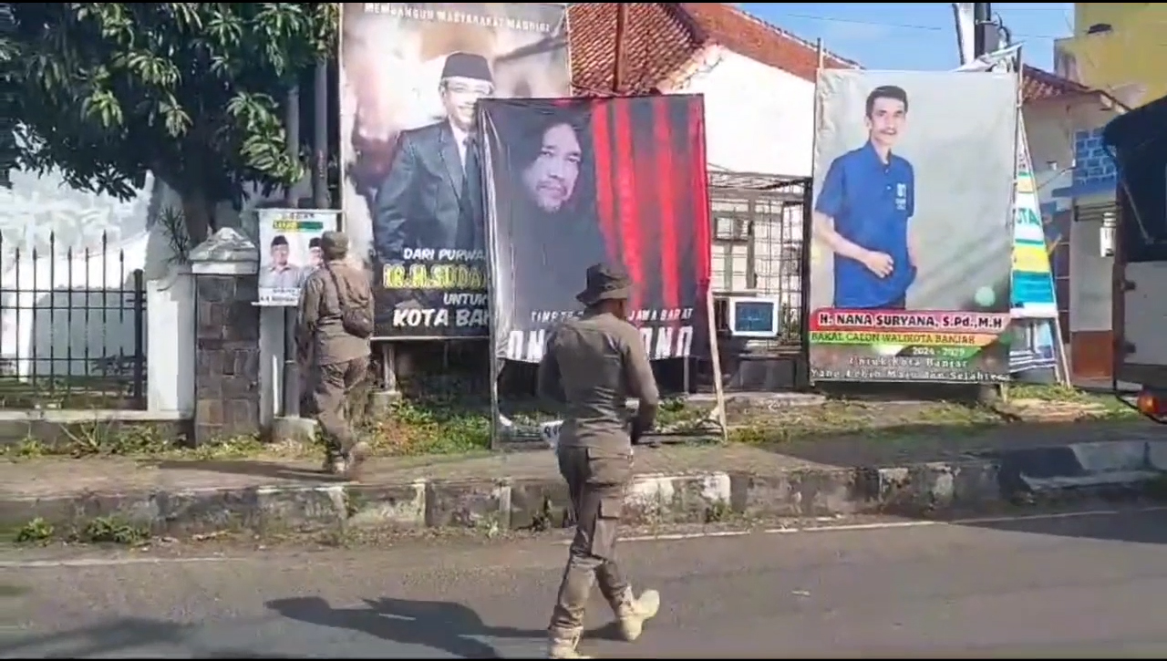 Satpol PP Banjar Tertibkan APS Melanggar Aturan, APS di Jalan Protokol Diturunkan