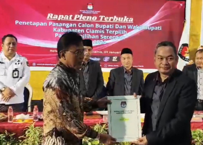 KPU Tetapkan Herdiat-Yana Sebagai Bupati Ciamis 2025-2030, Herdiat-Yana Raih Suara Sebesar 89,30 Persen