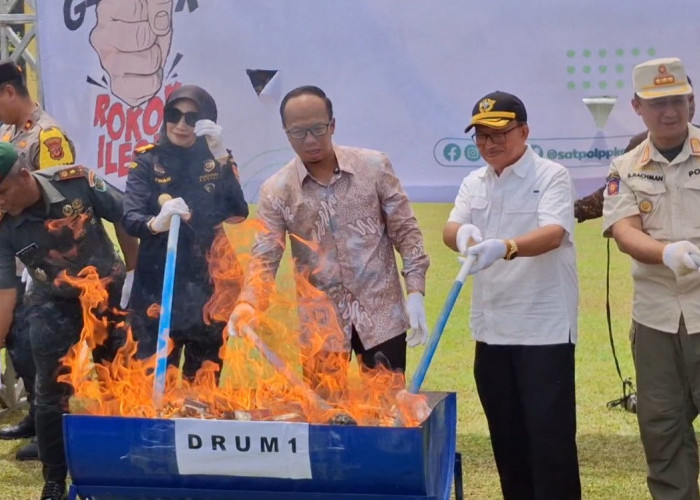 Rugikan Negara Hingga Rp 8,7 Miliar, 5,5 Juta Batang Rokok Ilegal Hasil Penindakan Dimusnahkan 