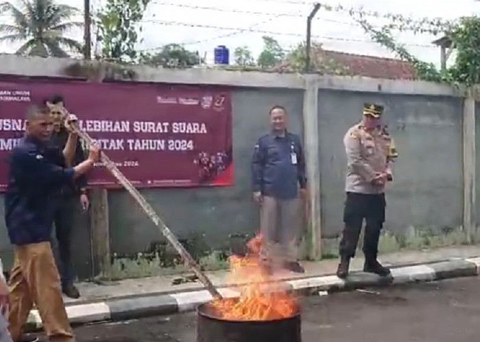 Hindari Penyalahgunaan Surat Suara, KPU Kab. Tasikmalaya Musnahkan 1.038 Surat Suara Rusak