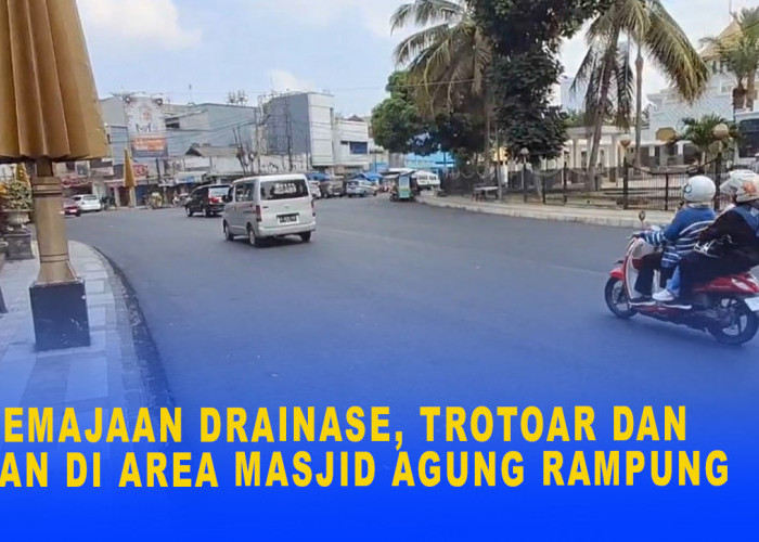 Peremajaan Drainase, Trotoar dan Jalan di Area Masjid Agung Rampung, Akan Dilanjut di Anggaran Perubahan 2025