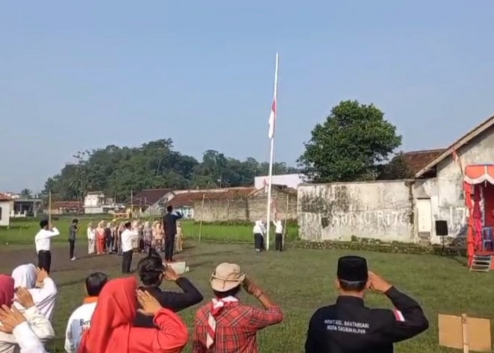 Semangat Kemerdekaan Tetap Hidup Hingga Pelosok Kampung, Merah Putih Berkibar di Bekas Pesawahan Lewosari