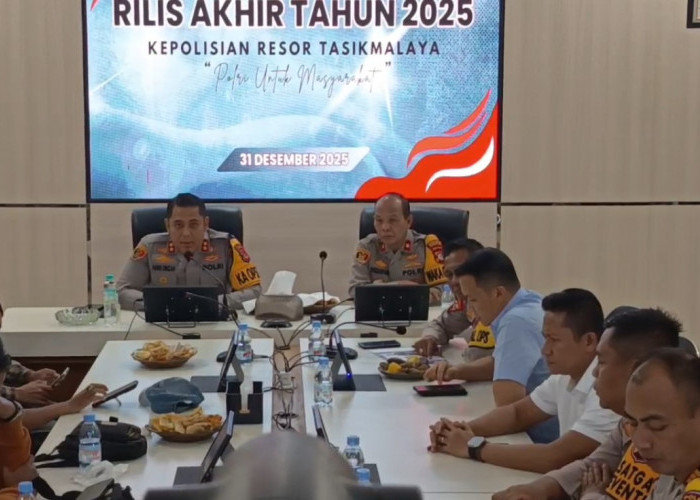 Rilis Akhir Tahun, Polres Tasikmalaya Tuntaskan 80 Persen Kasus, Kapolres Komitmen Tingkatkan Pelayanan