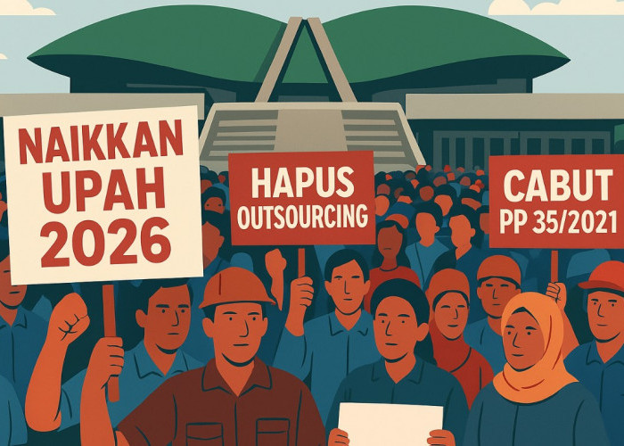 Demo Buruh 28 Agustus 2025, 6 Tuntutan di Depan DPR : Stop PHK Massal hingga Naikkan Upah Minimum 2026