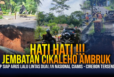 Jembatan Ambruk, Jalan Nasional Ciamis - Cirebon Terganggu, Petugas Terapkan Sistem Buka Tutup Jalur