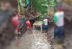 Terdampak Proyek Drainase, Pipa Utama Perumda Tirta Sukapura Pecah, Normalisasi Diprediksi Lima HarI