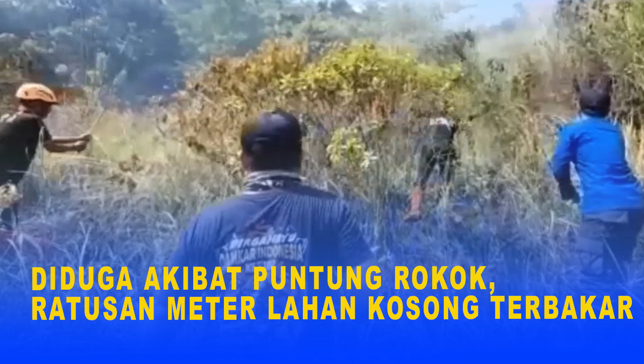 DIDUGA AKIBAT PUNTUNG ROKOK, RATUSAN METER LAHAN KOSONG TERBAKAR