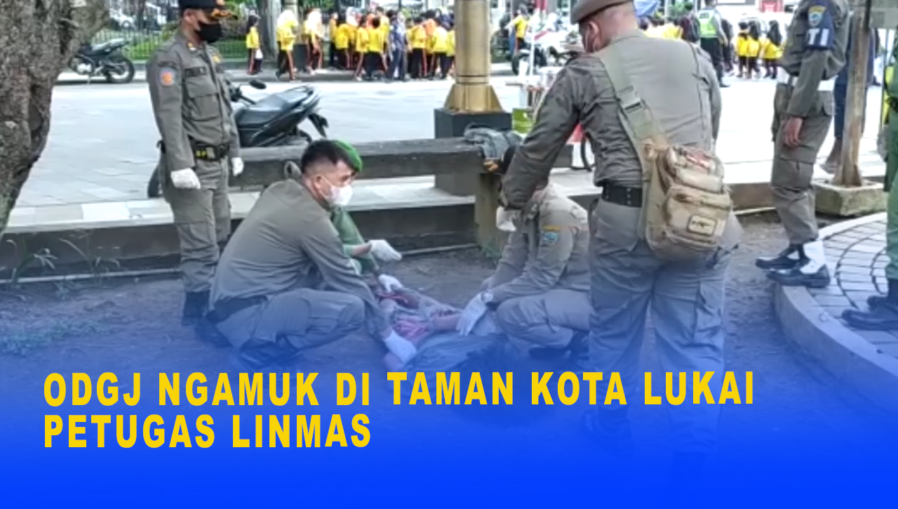 ODGJ NGAMUK DI TAMAN KOTA LUKAI PETUGAS LINMAS